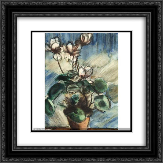 FLOWER STILL LIFE 20x20 Black Ornate Wood Framed Art Print Poster with Double Matting by Le Fauconnier, Henri