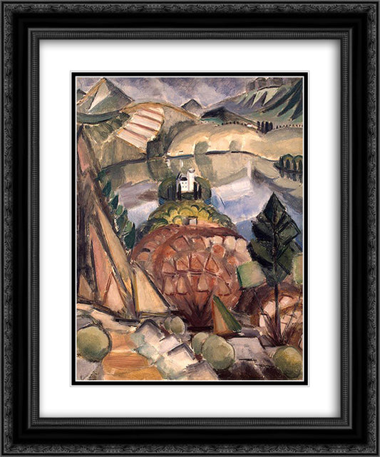 Lake 20x24 Black Ornate Wood Framed Art Print Poster with Double Matting by Le Fauconnier, Henri