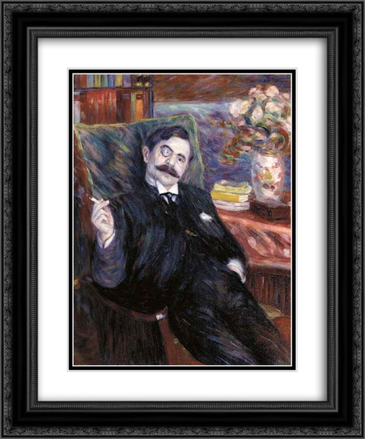 Portrait of the Poet Georges Bonnamour 20x24 Black Ornate Wood Framed Art Print Poster with Double Matting by Le Fauconnier, Henri