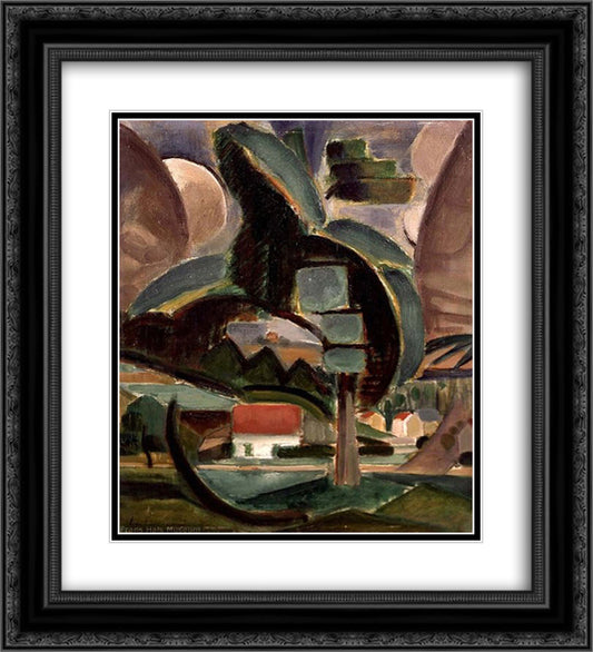 The Tree 20x22 Black Ornate Wood Framed Art Print Poster with Double Matting by Le Fauconnier, Henri