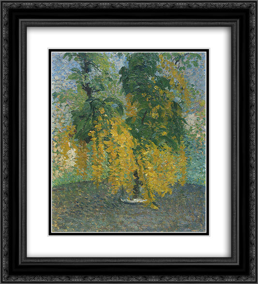 A branch of Citisedans Vase 20x22 Black Ornate Wood Framed Art Print Poster with Double Matting by Martin, Henri