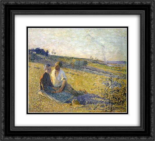 Amour 22x20 Black Ornate Wood Framed Art Print Poster with Double Matting by Martin, Henri