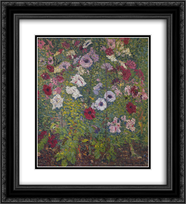 Bouquet of Flowers 20x22 Black Ornate Wood Framed Art Print Poster with Double Matting by Martin, Henri
