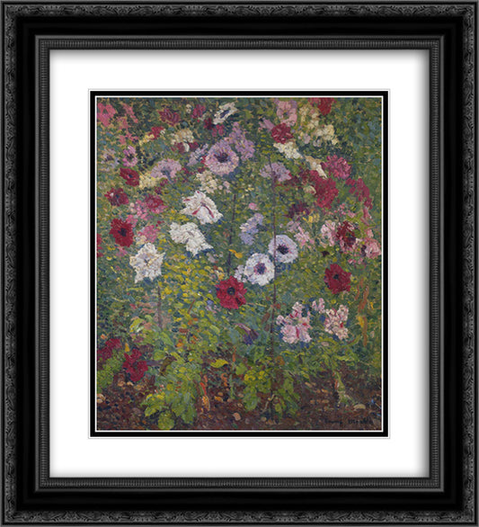Bouquet of Flowers 20x22 Black Ornate Wood Framed Art Print Poster with Double Matting by Martin, Henri