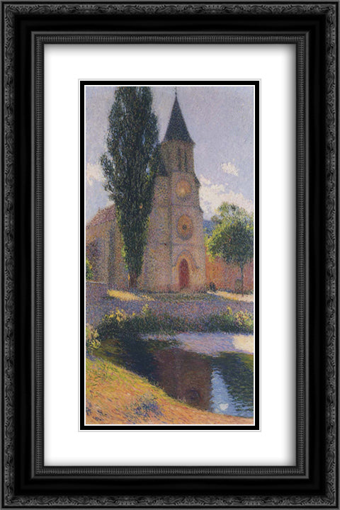 Church at Labastide du Vert 16x24 Black Ornate Wood Framed Art Print Poster with Double Matting by Martin, Henri