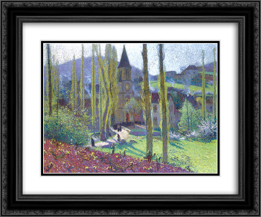 Church in Labastide du Vert 24x20 Black Ornate Wood Framed Art Print Poster with Double Matting by Martin, Henri
