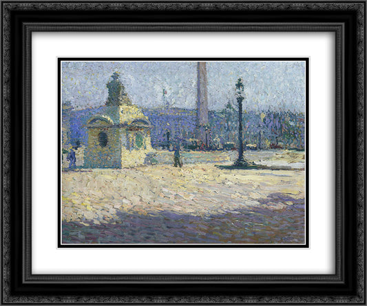 Concorde Square 24x20 Black Ornate Wood Framed Art Print Poster with Double Matting by Martin, Henri