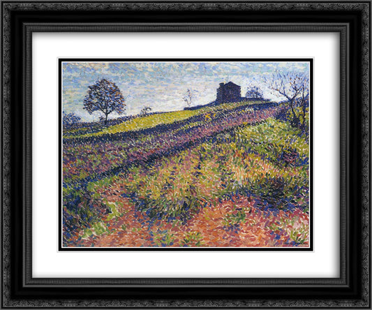 Country house 24x20 Black Ornate Wood Framed Art Print Poster with Double Matting by Martin, Henri