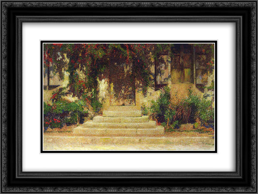 Doorway into the House 24x18 Black Ornate Wood Framed Art Print Poster with Double Matting by Martin, Henri