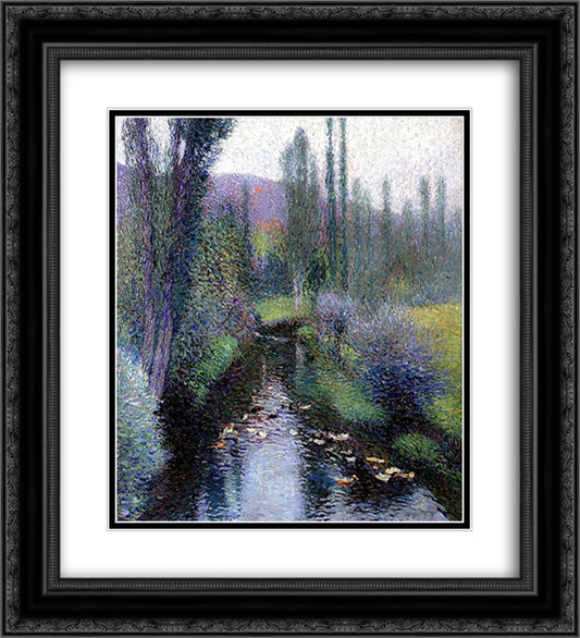 Ducks on the Vert 20x22 Black Ornate Wood Framed Art Print Poster with Double Matting by Martin, Henri