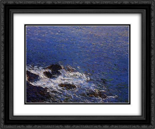 Evening at Collioure 24x20 Black Ornate Wood Framed Art Print Poster with Double Matting by Martin, Henri