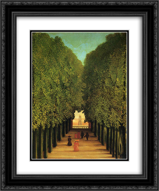 Alleyway in the Park of Saint Cloud 20x24 Black Ornate Wood Framed Art Print Poster with Double Matting by Rousseau, Henri