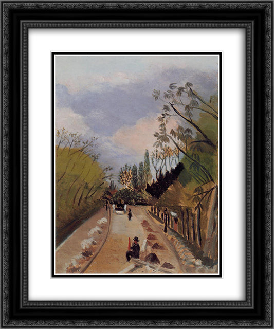 Avenue de l'Observatoire 20x24 Black Ornate Wood Framed Art Print Poster with Double Matting by Rousseau, Henri