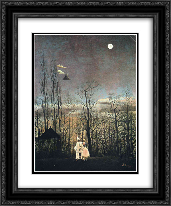 Carnival Evening 20x24 Black Ornate Wood Framed Art Print Poster with Double Matting by Rousseau, Henri