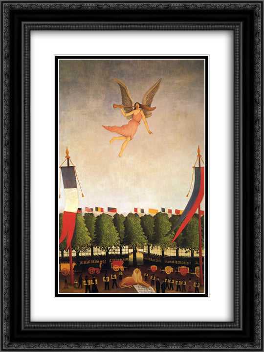 Liberty Inviting Artists to Take Part in the 22nd Exhibition of the Society of Independent Artists 18x24 Black Ornate Wood Framed Art Print Poster with Double Matting by Rousseau, Henri