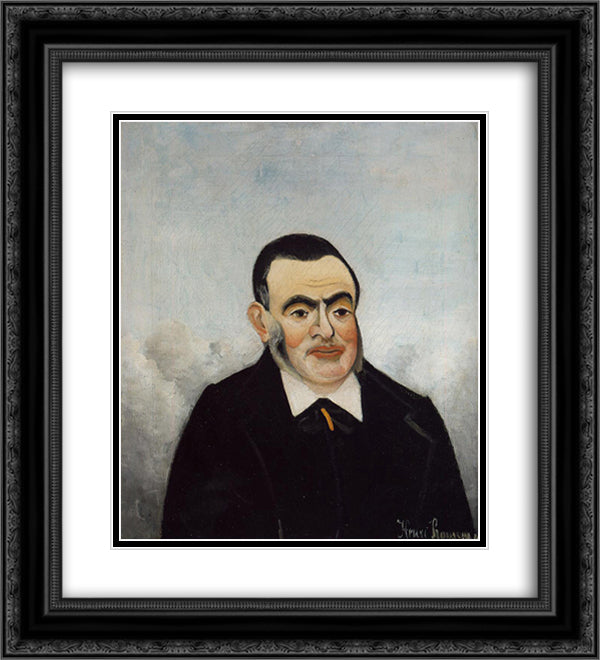 Portrait of a Man 20x22 Black Ornate Wood Framed Art Print Poster with Double Matting by Rousseau, Henri