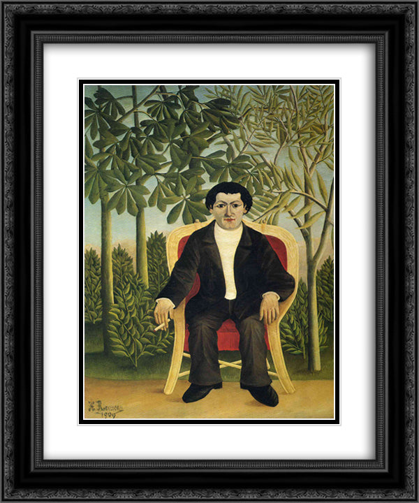 Portrait of Joseph Brummer 20x24 Black Ornate Wood Framed Art Print Poster with Double Matting by Rousseau, Henri