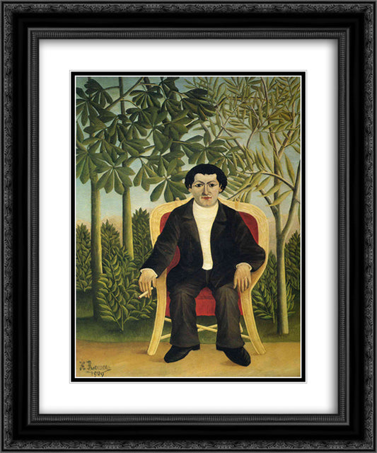 Portrait of Joseph Brummer 20x24 Black Ornate Wood Framed Art Print Poster with Double Matting by Rousseau, Henri