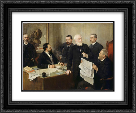 Portrait of Jules Roc 24x20 Black Ornate Wood Framed Art Print Poster with Double Matting by Rousseau, Henri