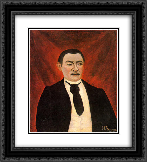 Portrait of Monsieur S 20x22 Black Ornate Wood Framed Art Print Poster with Double Matting by Rousseau, Henri