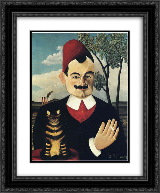 Portrait of Pierre Loti 20x24 Black Ornate Wood Framed Art Print Poster with Double Matting by Rousseau, Henri