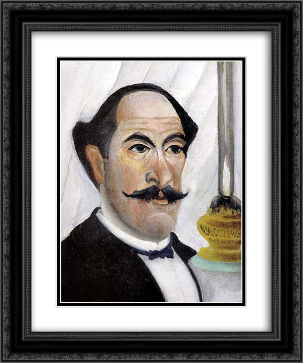 Self portrait 20x24 Black Ornate Wood Framed Art Print Poster with Double Matting by Rousseau, Henri