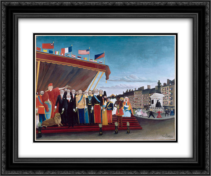 The Representatives of Foreign Powers Coming to Salute the Republic as a Sign of Peace 24x20 Black Ornate Wood Framed Art Print Poster with Double Matting by Rousseau, Henri