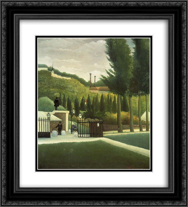 The Toll House 20x22 Black Ornate Wood Framed Art Print Poster with Double Matting by Rousseau, Henri