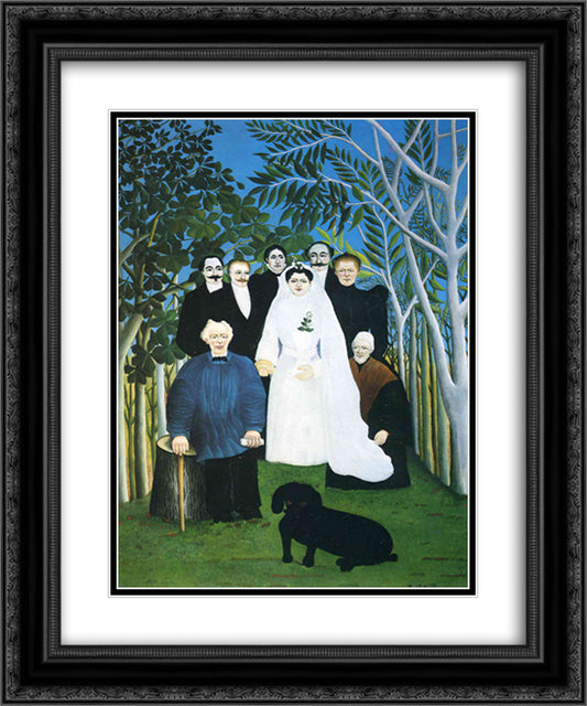 The wedding party 20x24 Black Ornate Wood Framed Art Print Poster with Double Matting by Rousseau, Henri