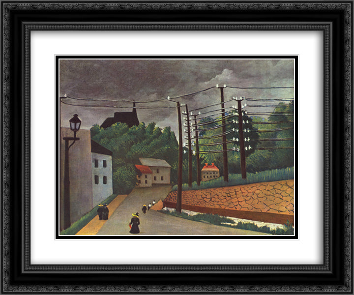 View of Malakoff Hauts de Seine 24x20 Black Ornate Wood Framed Art Print Poster with Double Matting by Rousseau, Henri