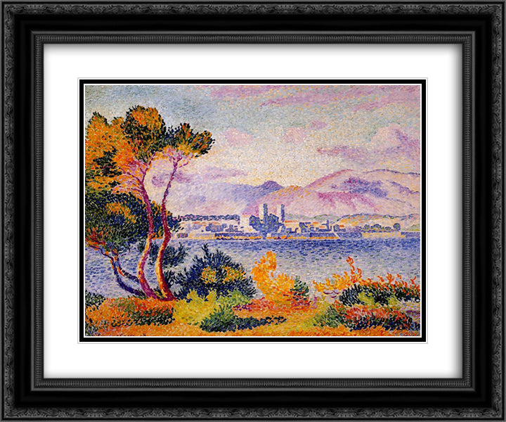 Antibes, Afternoon 24x20 Black Ornate Wood Framed Art Print Poster with Double Matting by Cross, Henri Edmond