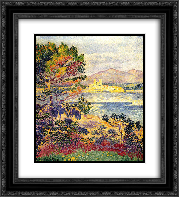 Antibes, Morning 20x22 Black Ornate Wood Framed Art Print Poster with Double Matting by Cross, Henri Edmond