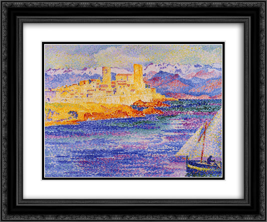 Antibes 24x20 Black Ornate Wood Framed Art Print Poster with Double Matting by Cross, Henri Edmond