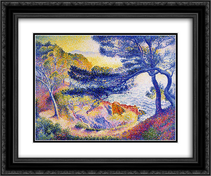 Cape Layet, Provence 24x20 Black Ornate Wood Framed Art Print Poster with Double Matting by Cross, Henri Edmond