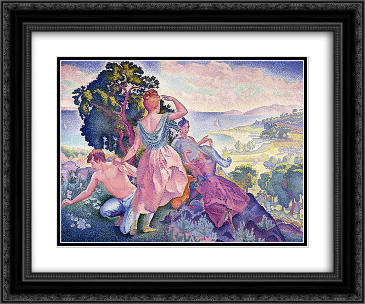 Excursion 24x20 Black Ornate Wood Framed Art Print Poster with Double Matting by Cross, Henri Edmond