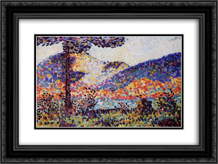 Landscape 24x18 Black Ornate Wood Framed Art Print Poster with Double Matting by Cross, Henri Edmond