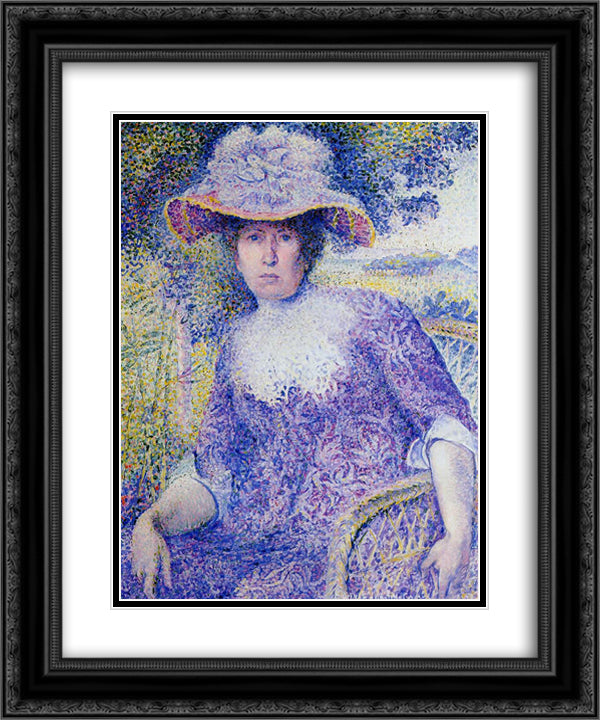 Portrait of Madame Cross 20x24 Black Ornate Wood Framed Art Print Poster with Double Matting by Cross, Henri Edmond