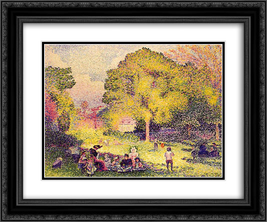 Ranelagh 24x20 Black Ornate Wood Framed Art Print Poster with Double Matting by Cross, Henri Edmond