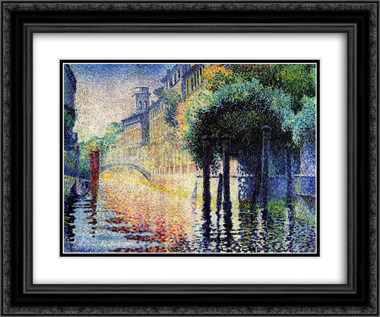 Rio San Trovaso, Venice 24x20 Black Ornate Wood Framed Art Print Poster with Double Matting by Cross, Henri Edmond