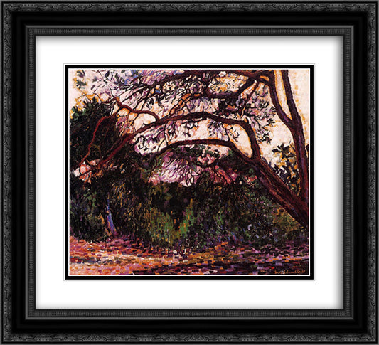 Woded Landscape 22x20 Black Ornate Wood Framed Art Print Poster with Double Matting by Cross, Henri Edmond