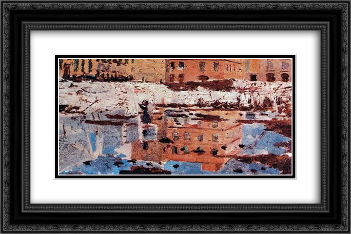 Miragem, Napoles 24x16 Black Ornate Wood Framed Art Print Poster with Double Matting by Pousao, Henrique