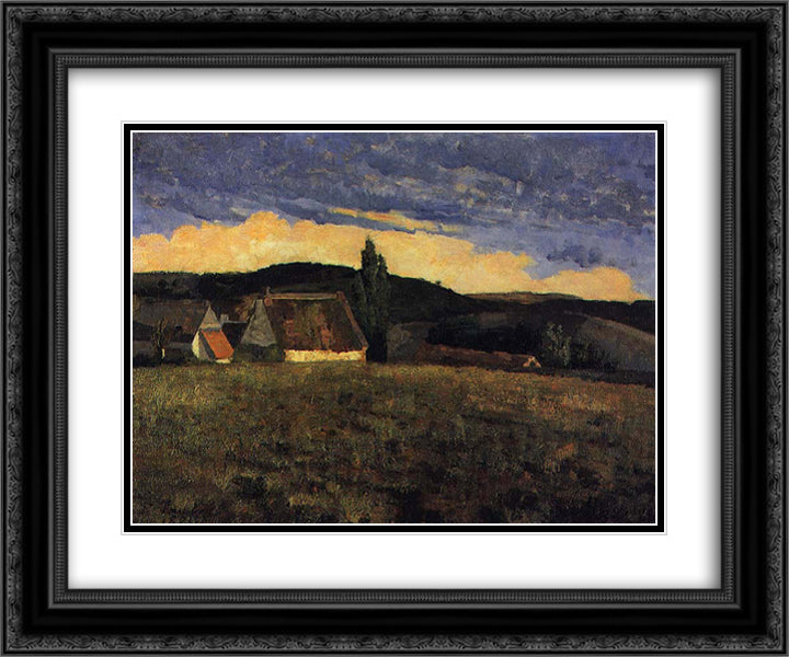 St. Sauves 24x20 Black Ornate Wood Framed Art Print Poster with Double Matting by Pousao, Henrique