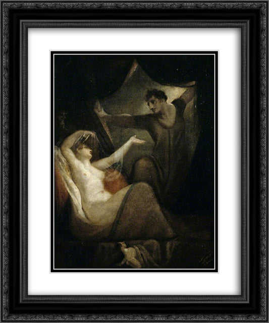 A Scene from 'The Wife of Bath's Tale' 20x24 Black Ornate Wood Framed Art Print Poster with Double Matting by Fuseli, Henry