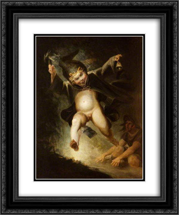 Friar Puck 20x24 Black Ornate Wood Framed Art Print Poster with Double Matting by Fuseli, Henry