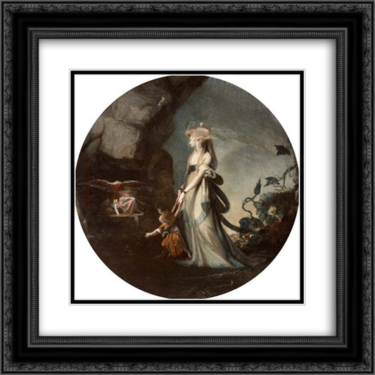 Mamillius Conjuring up Sprites and Goblins for His Mother, Hermione 20x20 Black Ornate Wood Framed Art Print Poster with Double Matting by Fuseli, Henry