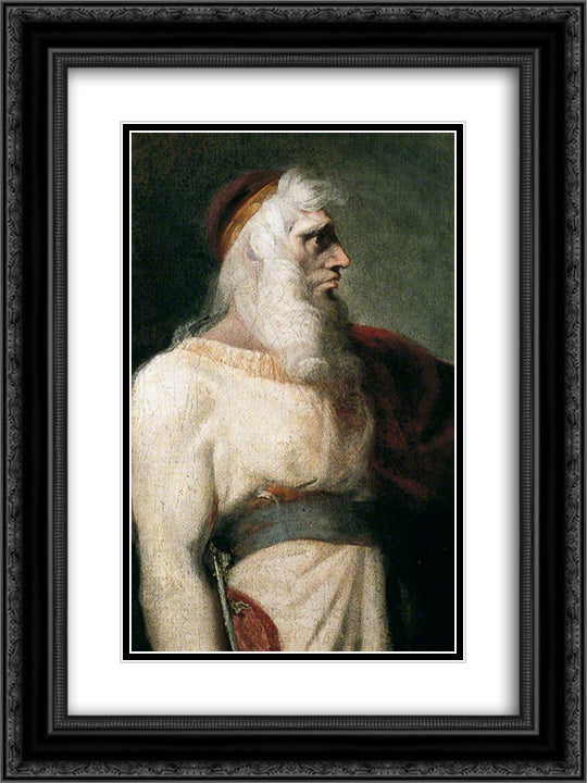 Prospero 18x24 Black Ornate Wood Framed Art Print Poster with Double Matting by Fuseli, Henry