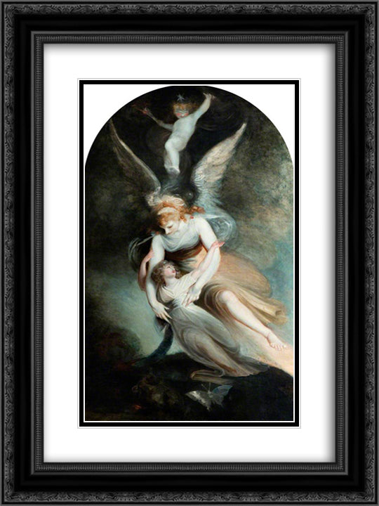 The Apothesis of Penelope Boothby 18x24 Black Ornate Wood Framed Art Print Poster with Double Matting by Fuseli, Henry