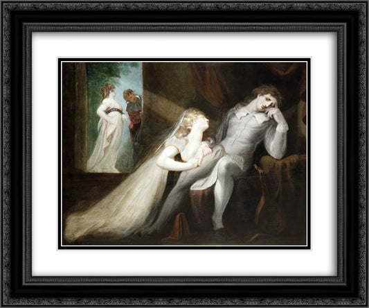 The Return of Milton's Wife 24x20 Black Ornate Wood Framed Art Print Poster with Double Matting by Fuseli, Henry