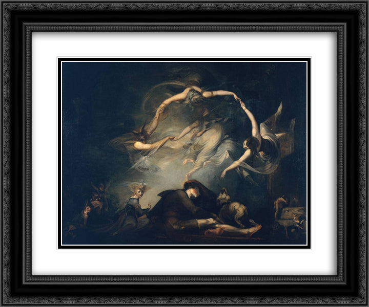 The Shepherd's Dream, from 'Paradise Lost' 24x20 Black Ornate Wood Framed Art Print Poster with Double Matting by Fuseli, Henry