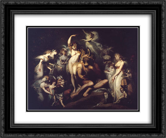 Titania and Bottom 24x20 Black Ornate Wood Framed Art Print Poster with Double Matting by Fuseli, Henry